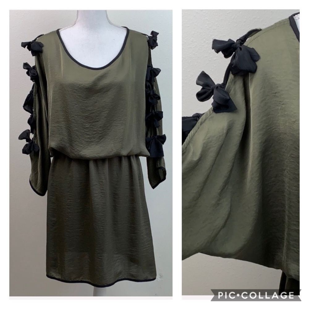 NWT THREAD silky batwing sleeve, elastic waist, designer work or party dress